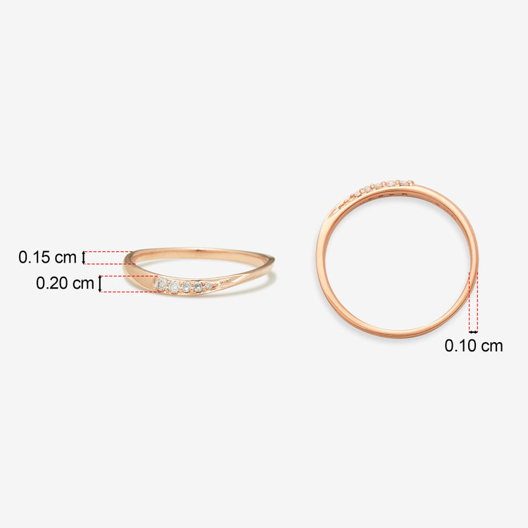 BLOOM ブルーム K10 ピンクゴールド ダイヤモンド ペアリング ピンクゴールド