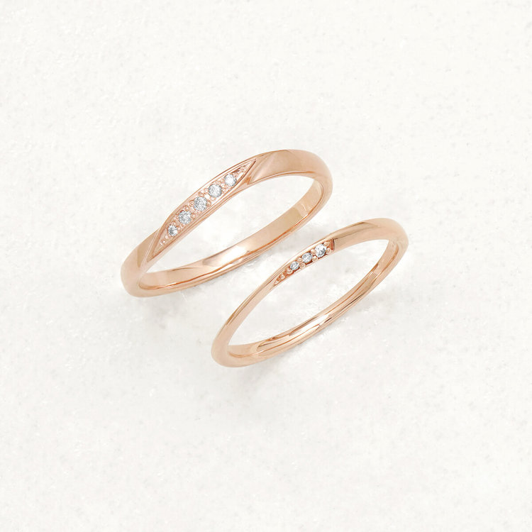 BLOOM ブルーム 【GLOW】K10 ピンクゴールド ダイヤモンド ペアリング ピンクゴールド