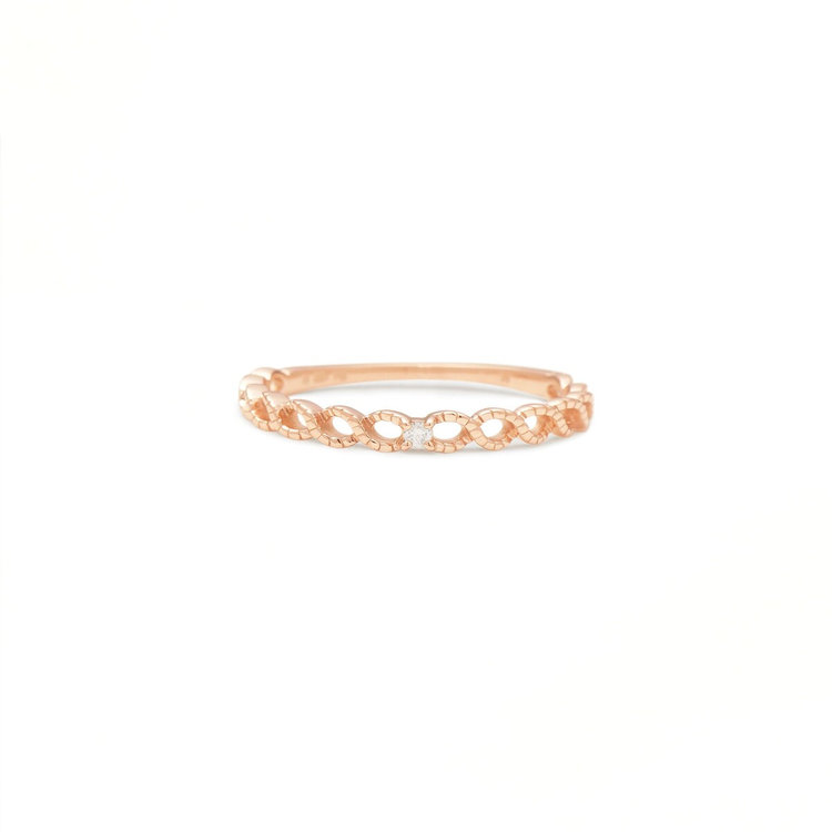 BLOOM ブルーム K10 ピンクゴールド ダイヤモンド リング（指輪）※ピンキーサイズあり ピンクゴールド