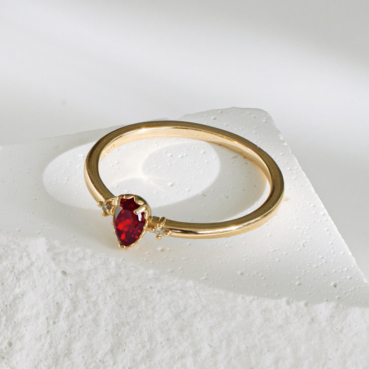 BLOOM ブルーム 1月誕生石 K10 イエローゴールド ガーネット リング（指輪） イエローゴールド