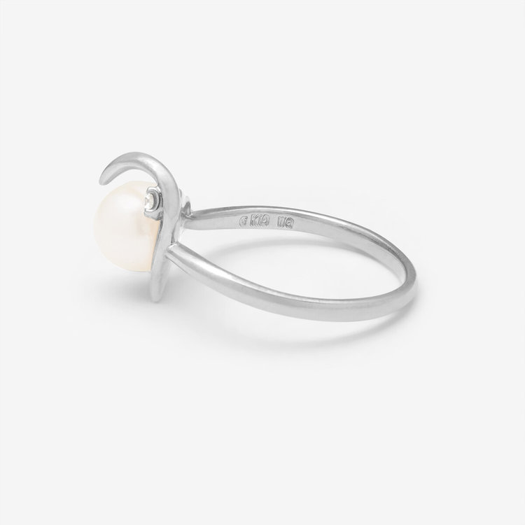 BLOOM ブルーム 6月誕生石 K10 ホワイトゴールド あこや真珠 ハート リング（指輪） ホワイトゴールド