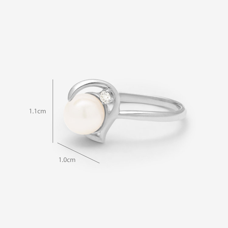 BLOOM ブルーム 6月誕生石 K10 ホワイトゴールド あこや真珠 ハート リング（指輪） ホワイトゴールド