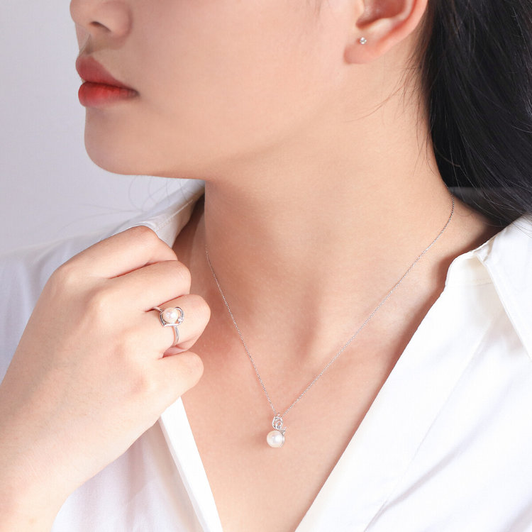 BLOOM ブルーム 6月誕生石 K10 ホワイトゴールド あこや真珠 ハート リング（指輪） ホワイトゴールド