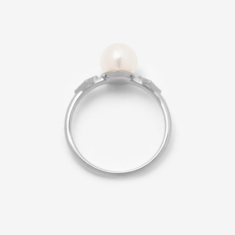 BLOOM ブルーム 6月誕生石 K10 ホワイトゴールド あこや真珠 リング（指輪） ホワイトゴールド