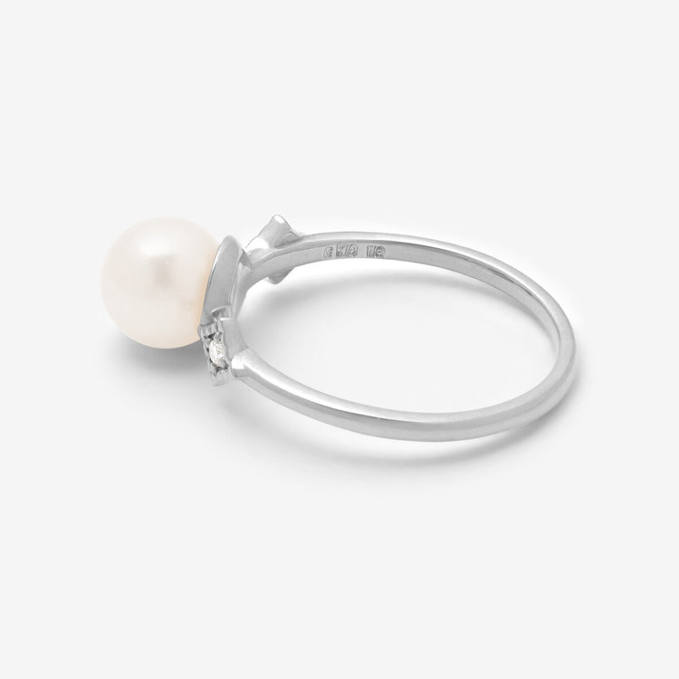 BLOOM ブルーム 6月誕生石 K10 ホワイトゴールド あこや真珠 リング（指輪） ホワイトゴールド