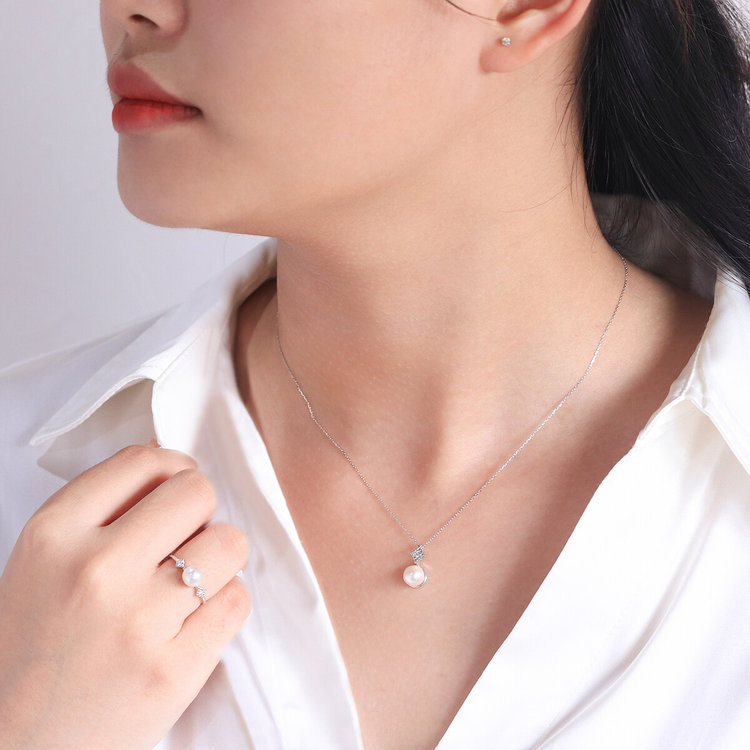 BLOOM ブルーム 6月誕生石 K10 ホワイトゴールド あこや真珠 リング（指輪） ホワイトゴールド