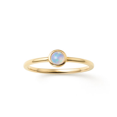 10月誕生石 K10 イエローゴールド オパール リング（指輪）
