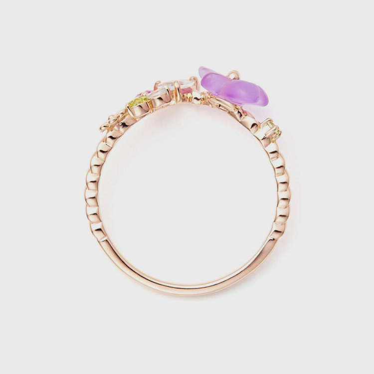 BLOOM ブルーム 【Birth Flower】3月誕生花 K10 ピンクゴールド スミレ リング（指輪） ピンクゴールド