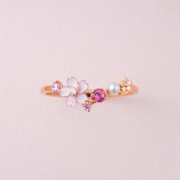 BLOOM ブルーム 【2026スプリングコレクション】【Birth Flower】4月誕生花 K10 ピンクゴールド サクラ リング（指輪） ピンクゴールド