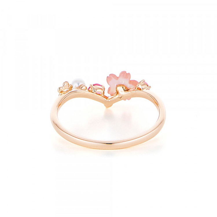 BLOOM ブルーム 【2026スプリングコレクション】【Birth Flower】4月誕生花 K10 ピンクゴールド サクラ リング（指輪） ピンクゴールド