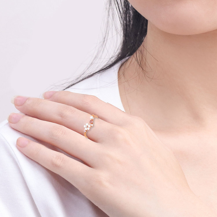 BLOOM ブルーム 【2026スプリングコレクション】【Birth Flower】4月誕生花 K10 ピンクゴールド サクラ リング（指輪） ピンクゴールド