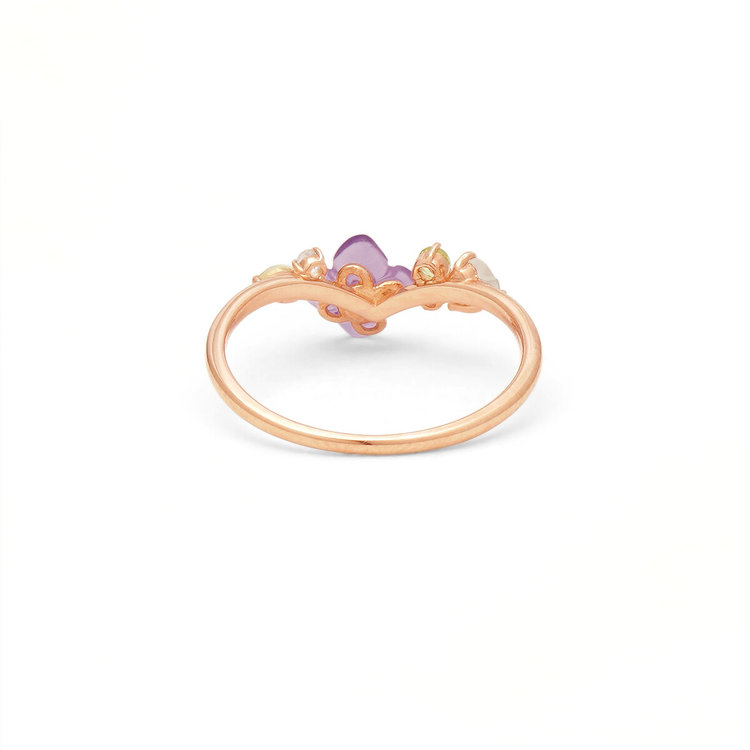 BLOOM ブルーム 【Birth Flower】6月誕生花 K10 ピンクゴールド アジサイ リング（指輪） ピンクゴールド