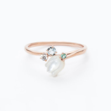 【Birth Flower】5月誕生花 K10 ピンクゴールド スズラン リング（指輪）