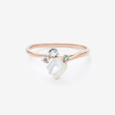 【Birth Flower】5月誕生花 K10 ピンクゴールド スズラン リング（指輪）