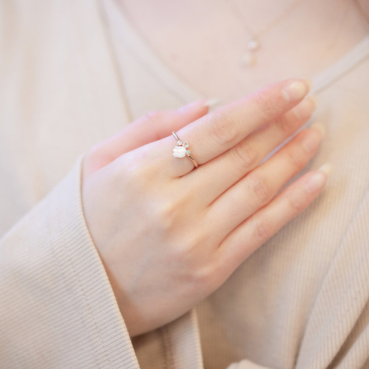 BLOOM ブルーム 【Birth Flower】5月誕生花 K10 ピンクゴールド スズラン リング（指輪） ピンクゴールド