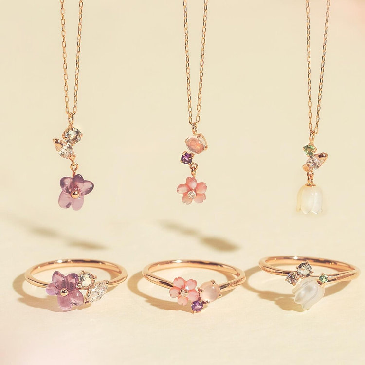 BLOOM ブルーム 【Birth Flower】5月誕生花 K10 ピンクゴールド スズラン リング（指輪） ピンクゴールド