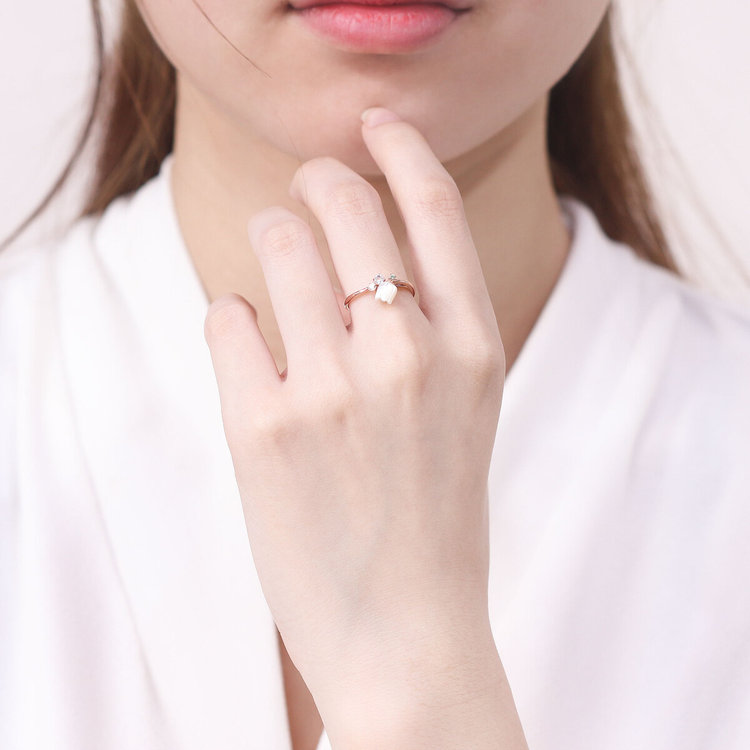 BLOOM ブルーム 【Birth Flower】5月誕生花 K10 ピンクゴールド スズラン リング（指輪） ピンクゴールド