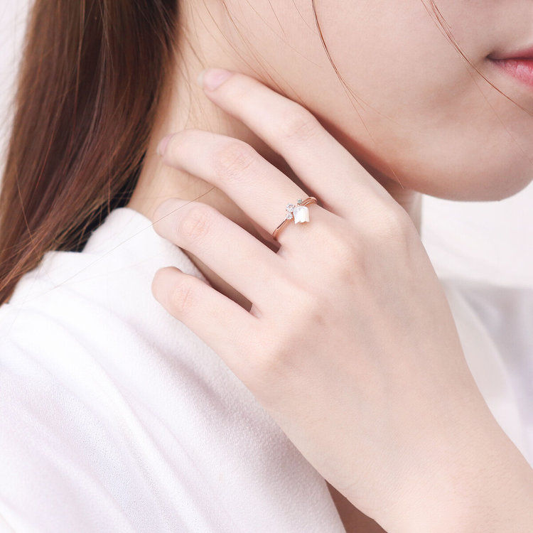 BLOOM ブルーム 【Birth Flower】5月誕生花 K10 ピンクゴールド スズラン リング（指輪） ピンクゴールド