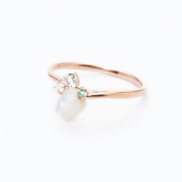 BLOOM ブルーム 【Birth Flower】5月誕生花 K10 ピンクゴールド スズラン リング（指輪） ピンクゴールド