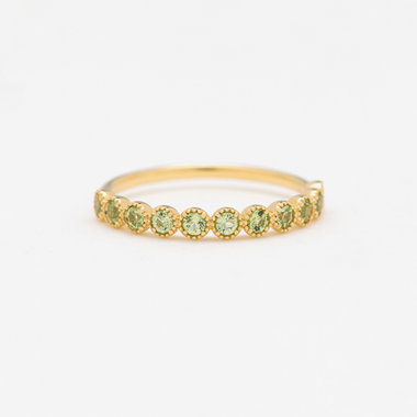 【2025ウインターコレクション】【Tanje】8月誕生石 K18 イエローゴールド ペリドット リング（指輪）