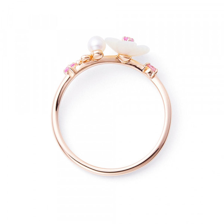 BLOOM ブルーム 【Birth Flower】【美人百花掲載】9月誕生花 K10 ピンクゴールド ナデシコ リング（指輪） ピンクゴールド