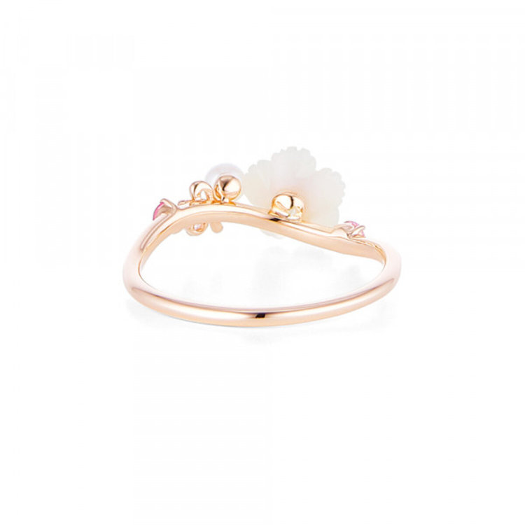 BLOOM ブルーム 【Birth Flower】【美人百花掲載】9月誕生花 K10 ピンクゴールド ナデシコ リング（指輪） ピンクゴールド