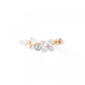 【Birth Flower】11月誕生花 K10 ピンクゴールド ブバリア リング（指輪）