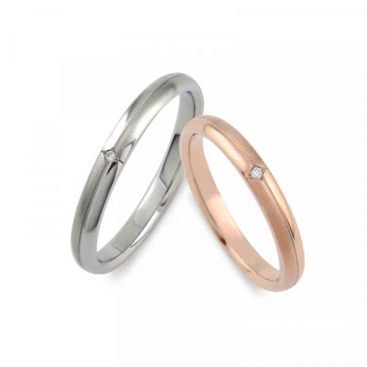 BLOOM ブルーム 【Link（つながり）】ステンレス ダイヤモンド ペアリング（メンズ）（サージカルステンレス 316L） シルバー