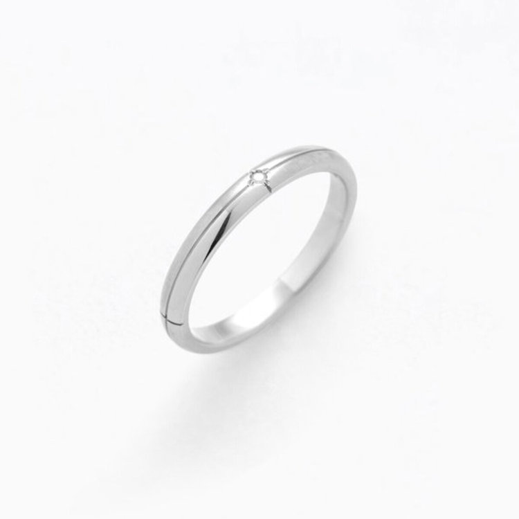 BLOOM ブルーム 【Link（つながり）】ステンレス ダイヤモンド ペアリング（メンズ）（サージカルステンレス 316L） シルバー