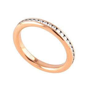 【Link（つながり）】ステンレス キュービックジルコニア ペアリング（レディース）（サージカルステンレス 316L）