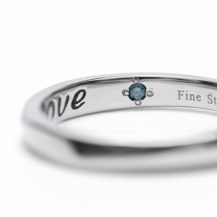 BLOOM ブルーム 【Link（つながり）】ステンレス ダイヤモンド メッセージ ペアリング（メンズ・レディース）（サージカルステンレス 316L） シルバー