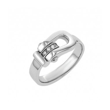 ステンレス キュービックジルコニア 馬蹄 リング（指輪）