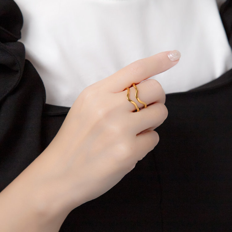 BLOOM ブルーム ステンレス リング（指輪）（サージカルステンレス316L） イエロー