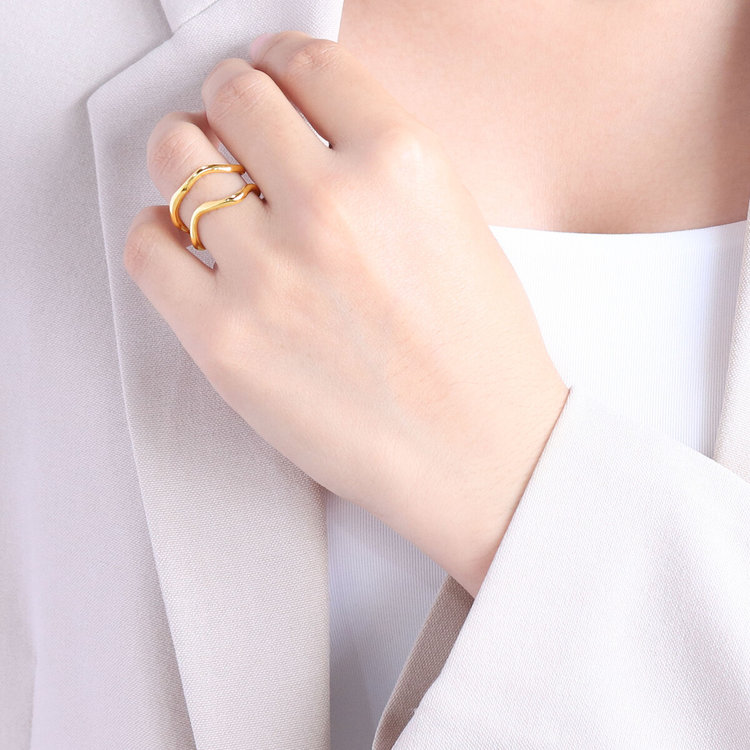 BLOOM ブルーム ステンレス リング（指輪）（サージカルステンレス316L） イエロー