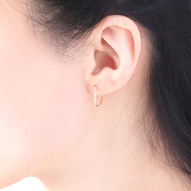 BLOOM ブルーム 【WEB限定】K10 イエローゴールド フープ ピアス（M） イエローゴールド