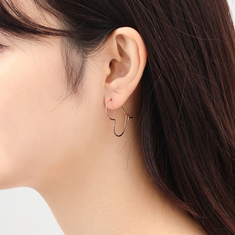 BLOOM ブルーム 【WEB限定】K14 ゴールドフィルド ハート フープ ピアス ピンク