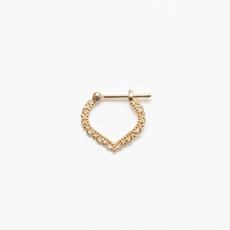 BLOOM ブルーム K10 イエローゴールド レース フープ ピアス イエローゴールド