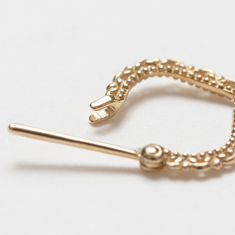 BLOOM ブルーム K10 イエローゴールド レース フープ ピアス イエローゴールド