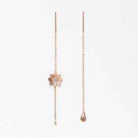 K10 ピンクゴールド ダイヤモンド コスモス アメリカン ピアス