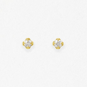 K10 イエローゴールド ダイヤモンド ピアス（0.02ct）