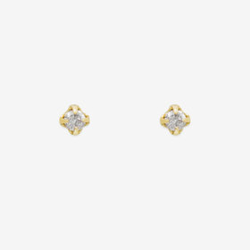 K10 イエローゴールド ダイヤモンド ピアス（0.02ct）