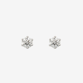 プラチナ ダイヤモンド ピアス（0.3ct）<H&C証明カード/スコープ付>