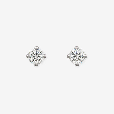 プラチナ ダイヤモンド ピアス（0.3ct）<H&C証明カード/スコープ付>