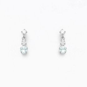 【Ear Jewelry】3月誕生石 K10 ホワイトゴールド アクアマリン ピアス