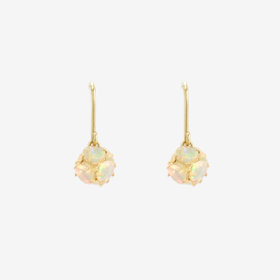 【美人百花掲載】【Rondelle】10月誕生石 K10 イエローゴールド エチオピアオパール フック ピアス