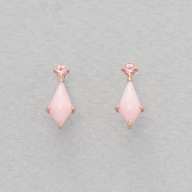 10月誕生石 K10 ピンクゴールド ピンクオパール ピアス