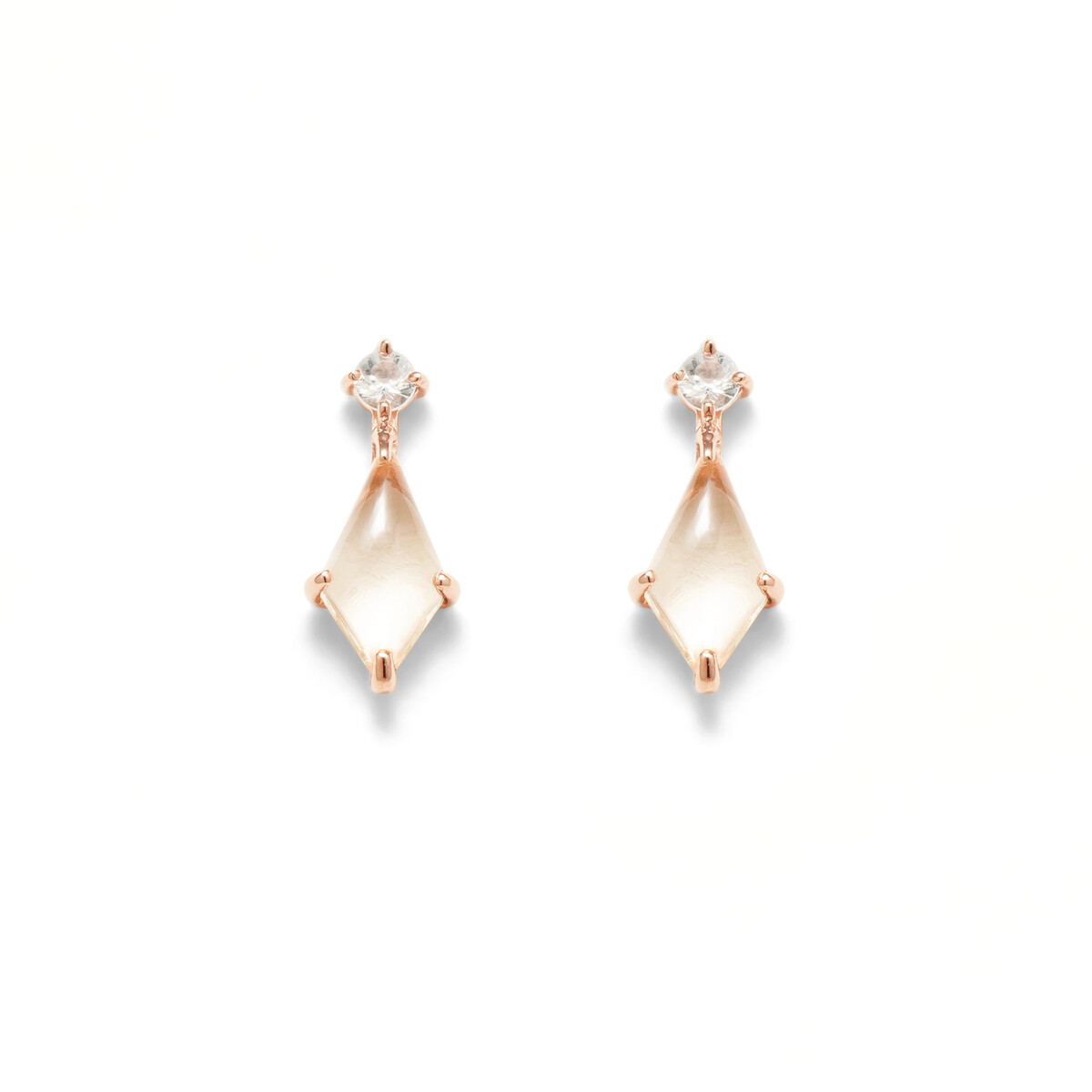10月誕生石 K10 ピンクゴールド ピンクオパール ピアス（0222-7967