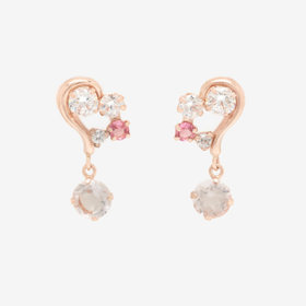 【2026スプリングコレクション】【Ear Jewelry】K10 ピンクゴールド ローズクォーツ ハート ピアス