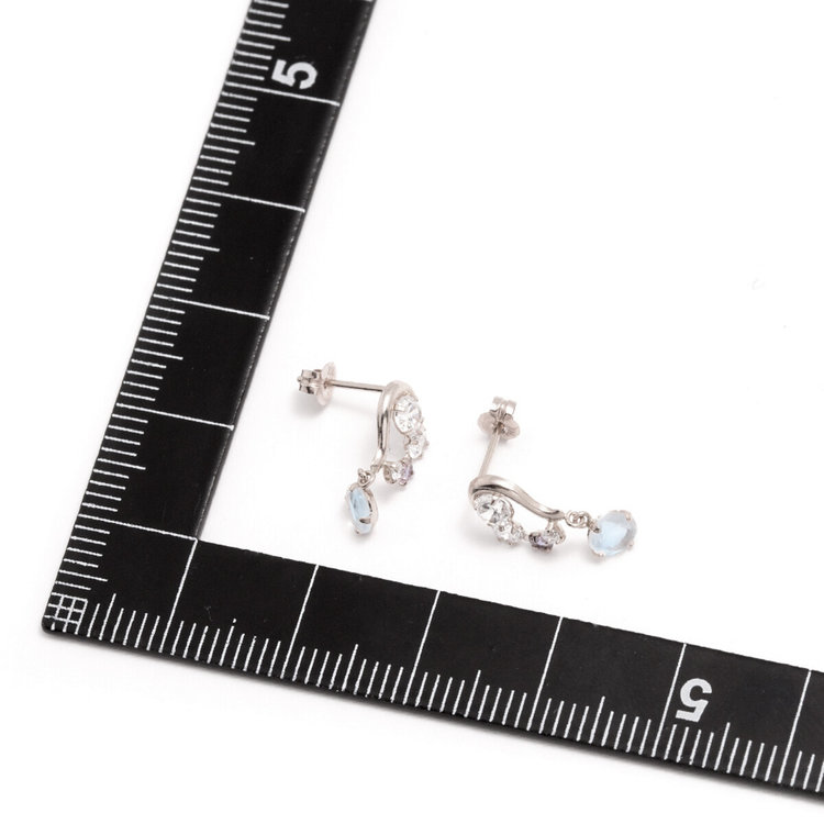 BLOOM ブルーム 【Ear Jewelry】11月誕生石 K10 ホワイトゴールド ブルートパーズ ハート ピアス ホワイトゴールド