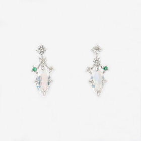 【WEB限定】6月誕生石 K10 ホワイトゴールド ムーンストーン ピアス